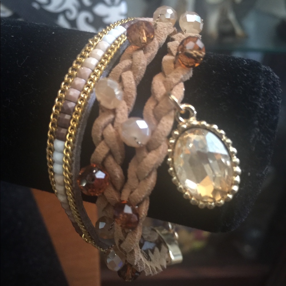 Brown Beaded Wrap Bracelet!